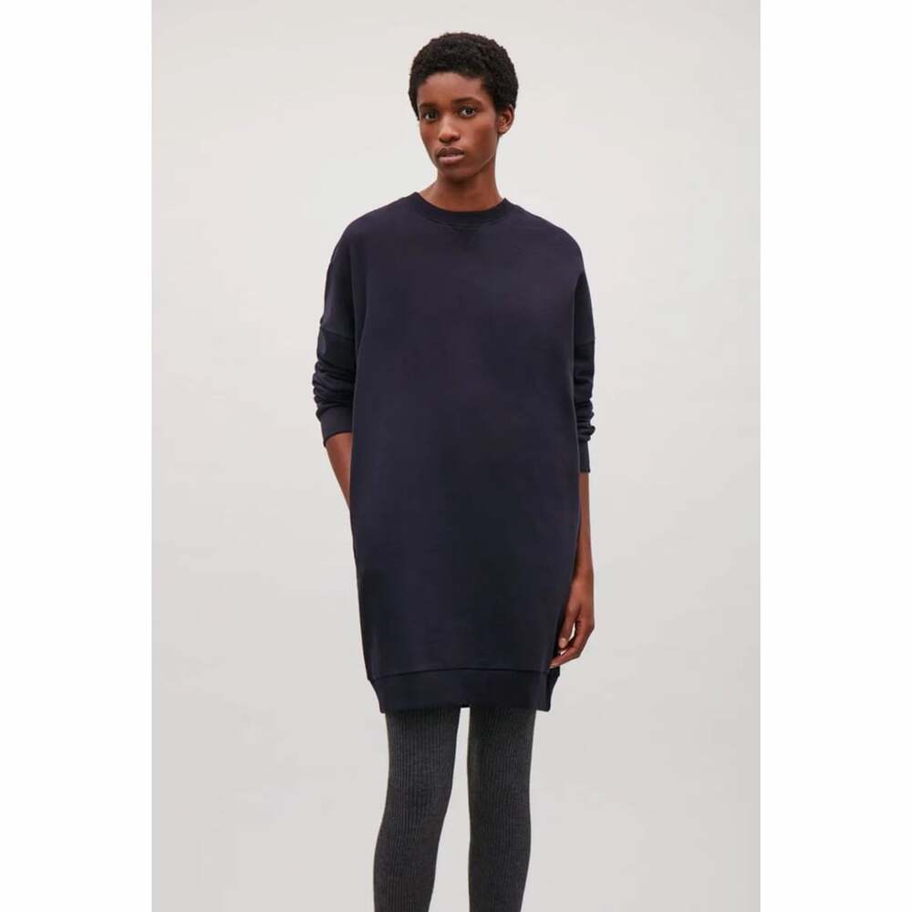 COS Sweatshirt Dress with V-Stitch Detail Minimalist S